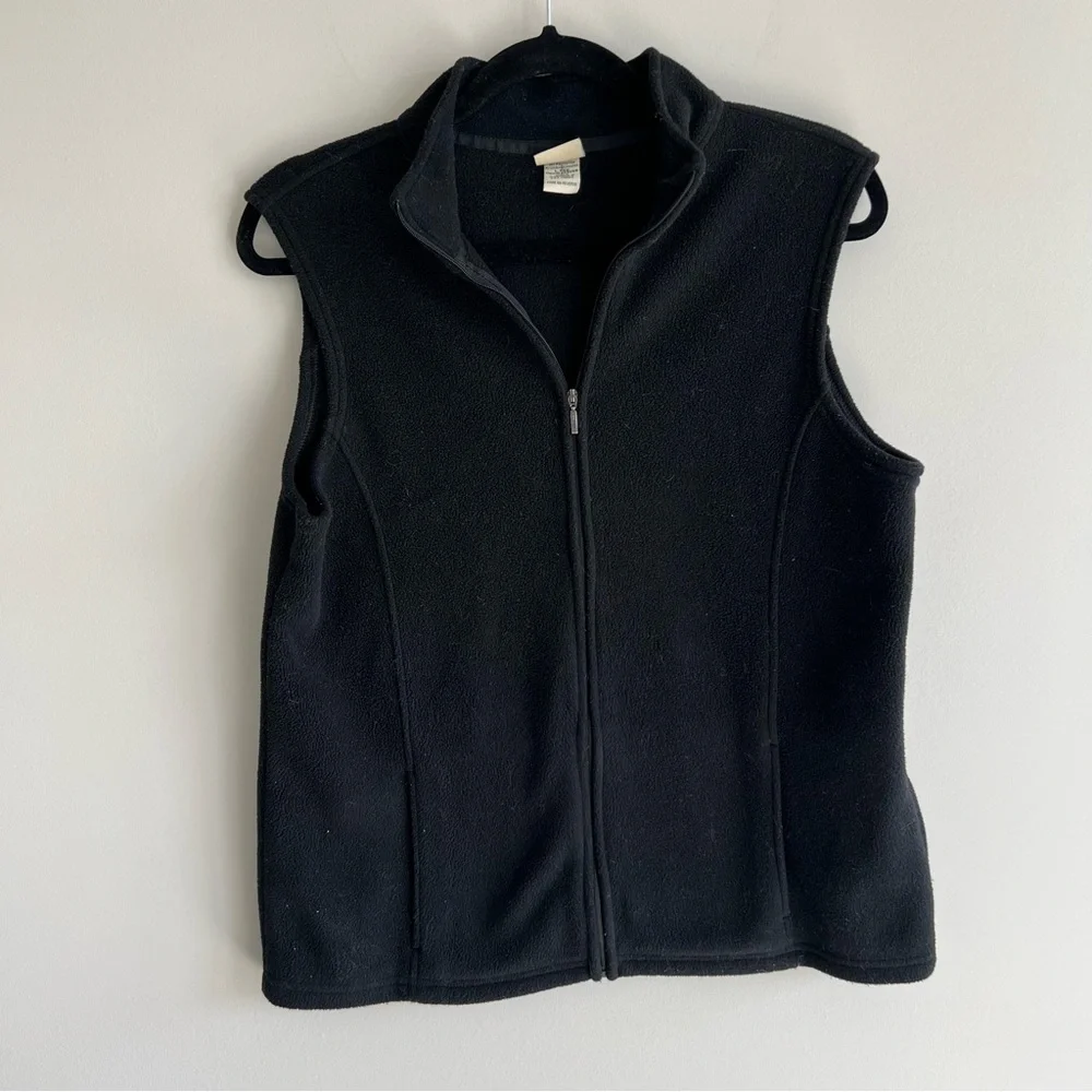 LL Bean black lightweight polartech all seasons access fleece zip up vest large